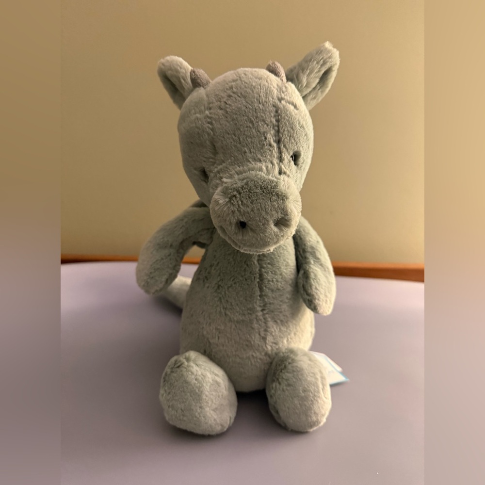 NEW Jellycat Bashful Dragon Plush Sage Green Stuffed Animal NWT